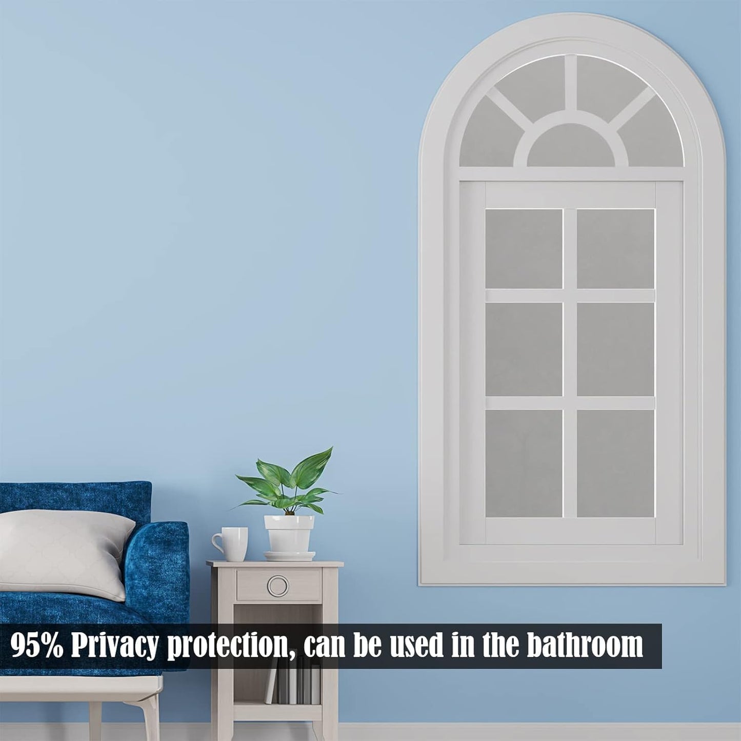 Niviy Window Darkening Film Day and Night Privacy Window Cling Sun Blocking Glass Door Window Cover Gothic Decor for Bedroom,Garage, Renter House (Grey, 35.4 x 78.7 inch)