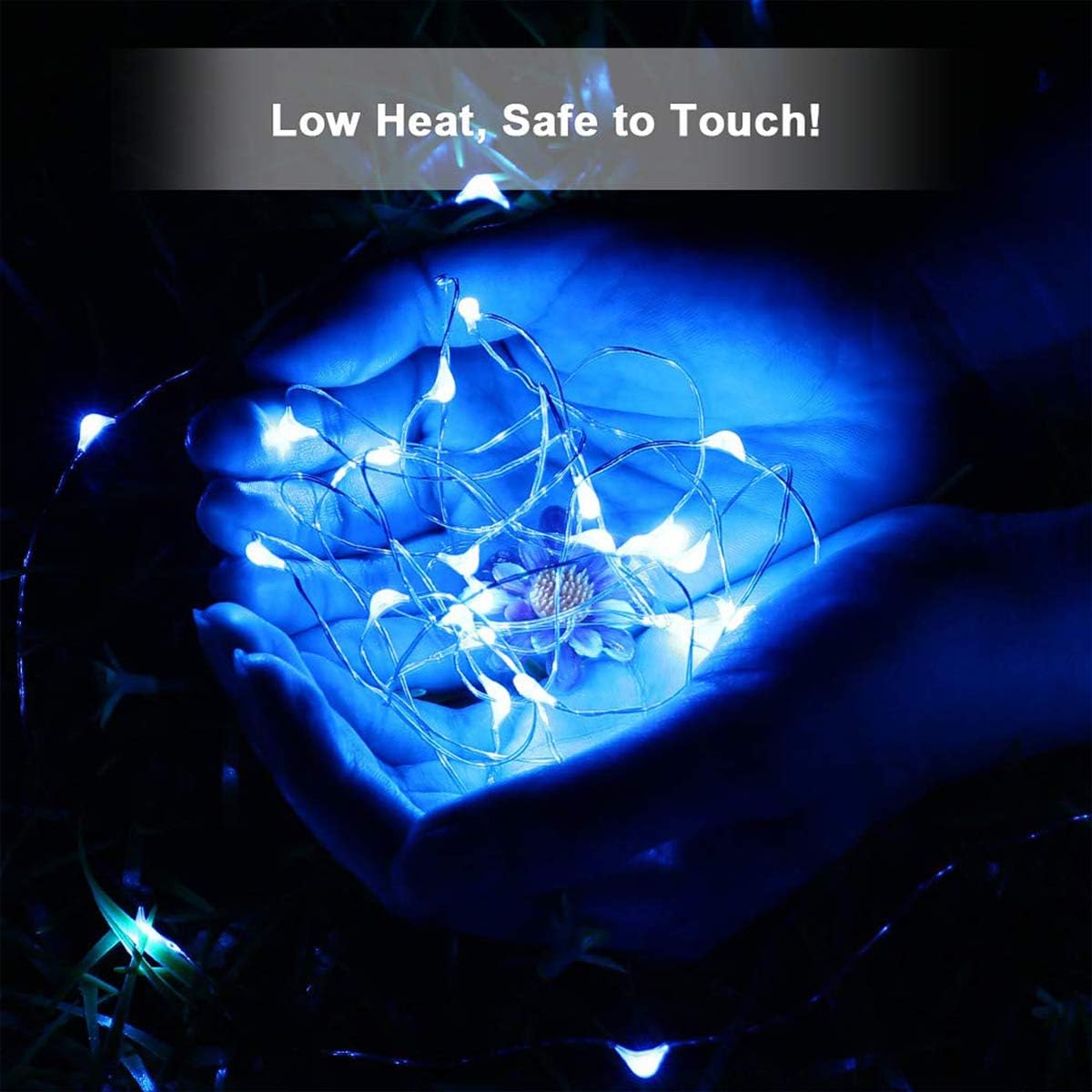 Led Fairy Lights Battery Operated, 2 Packs Mini Battery Powered Copper Wire Starry Fairy Lights for Bedroom, Christmas, Parties, Wedding, Centerpiece, Decoration (5m/16ft Blue)