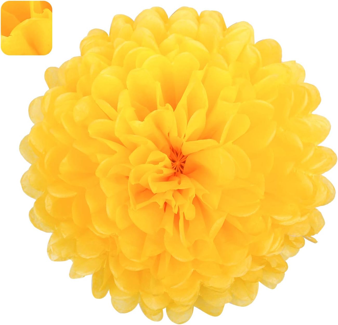 MISU 10" Yellow Tissue Pom Poms DIY Tissue Paper Flowers for Birthday Wedding Baby Shower Tea Party Dessert Table Decoration, Pack of 18
