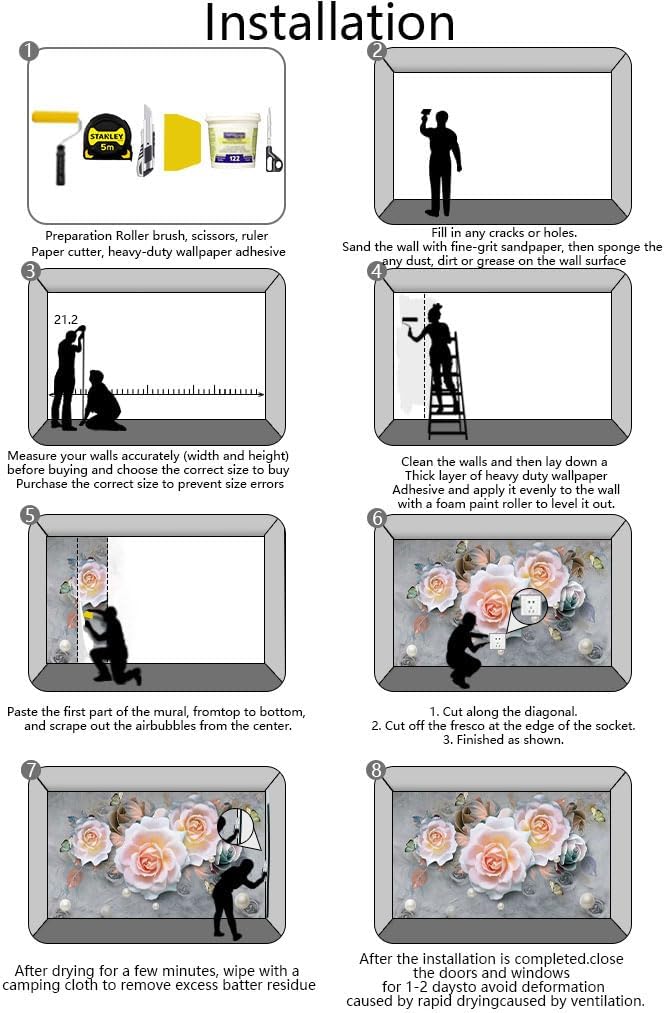 Modern Minimalist Fashion Wallpaper Flowers and Pearls Mural for Bedroom and Living Room Background Wall(Non-self-Adhesive)