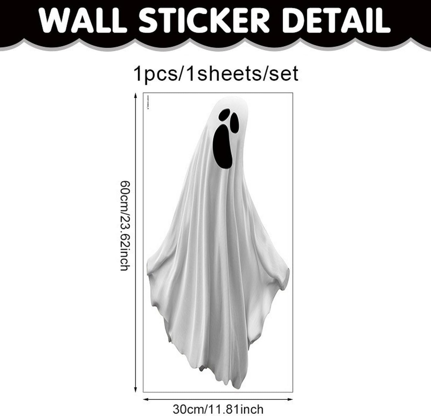 Halloween Window Clings for Glass 1 Sheets Ghost Reusable Window Decals Spooky Window Stickers for Halloween Fall Party Supplies Home School Office Glass Decorations