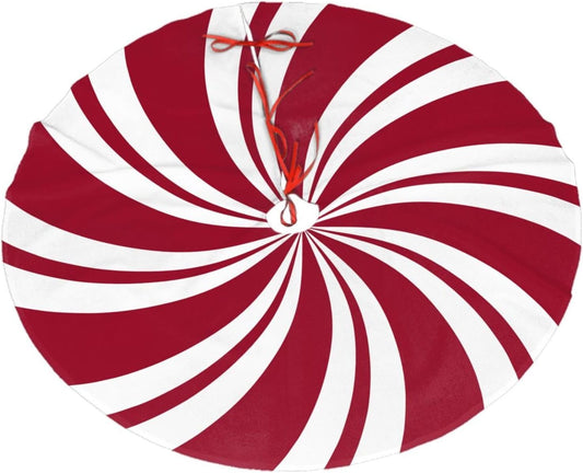 Christmas Tree Skirt,Mint Sugar Double Swirl Candy Xmas Tree Skirt Rustic Farmhouse Tree Skirt for Christmas Decor Xmas Holiday Home Party Decorations48