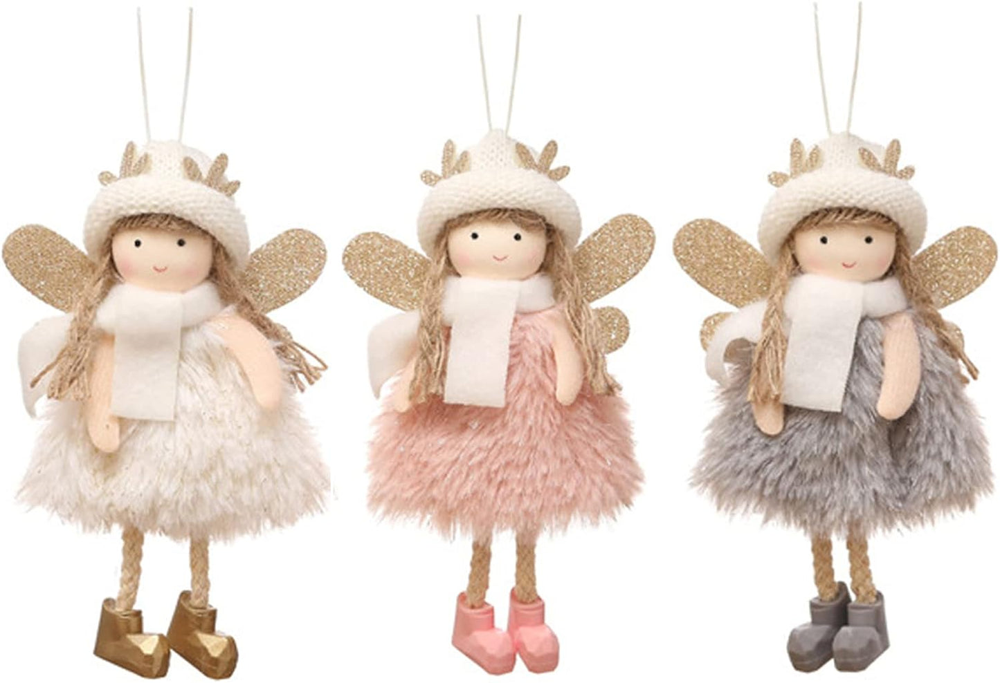 3pcs Christmas Angel Doll Decoration, Christmas Tree Hanging Ornaments, Thanksgiving Day Birthday Gifts, Fairy Presents, Tree Hanging Pendant, Home Party Ornament, Gift Toys for Kids