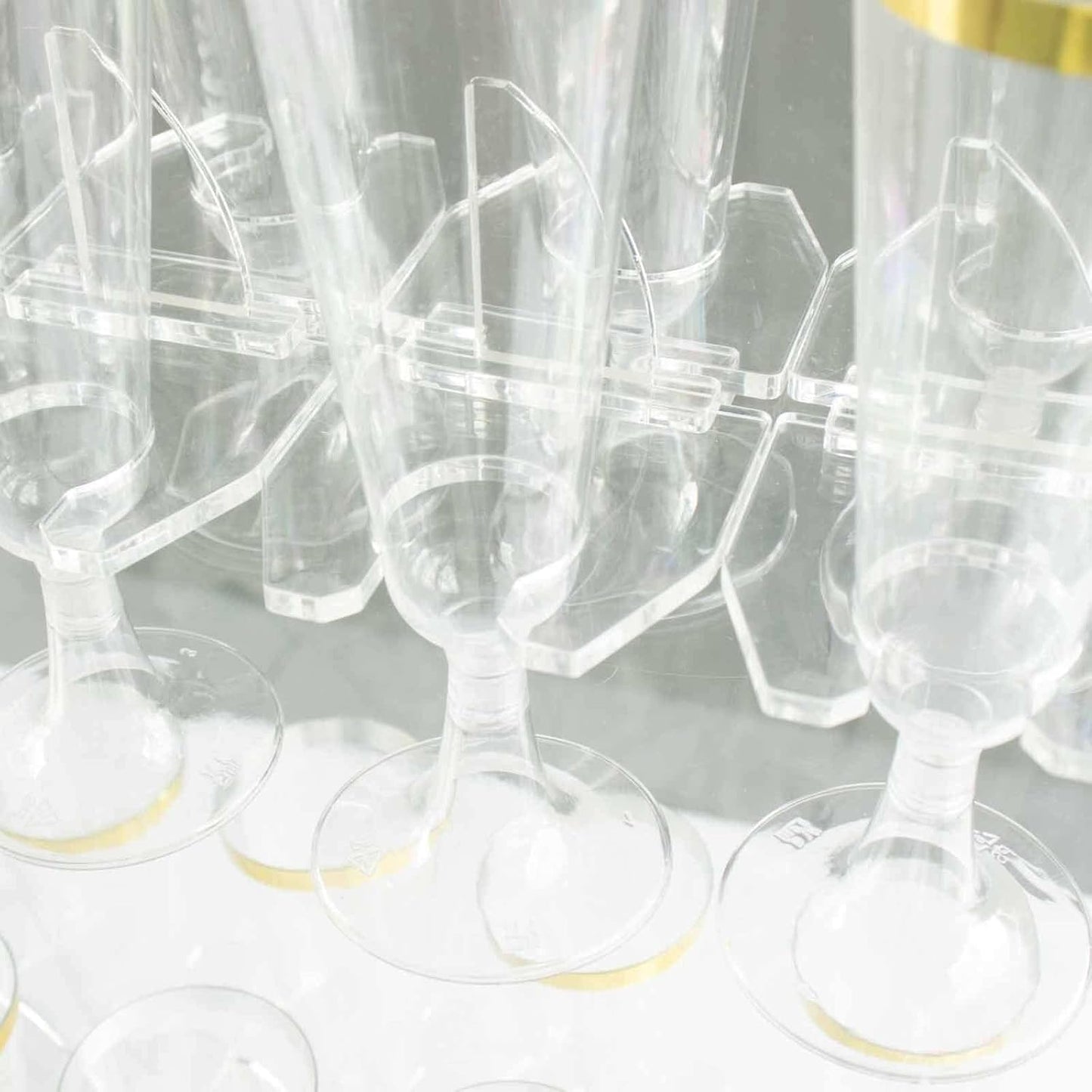Tableclothsfactory 20 Pack | 3" Clear Acrylic Glass Holder Hooks for Double Side Display On Champagne Rack Stand