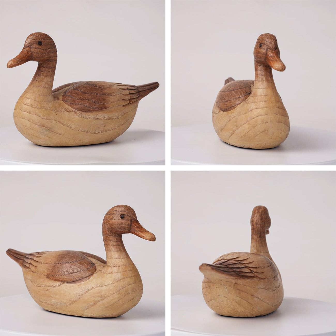 HAUCOZE Duck Decor Statue Animal Figurine Sculpture Modern Arts Polyresin 11.0inch