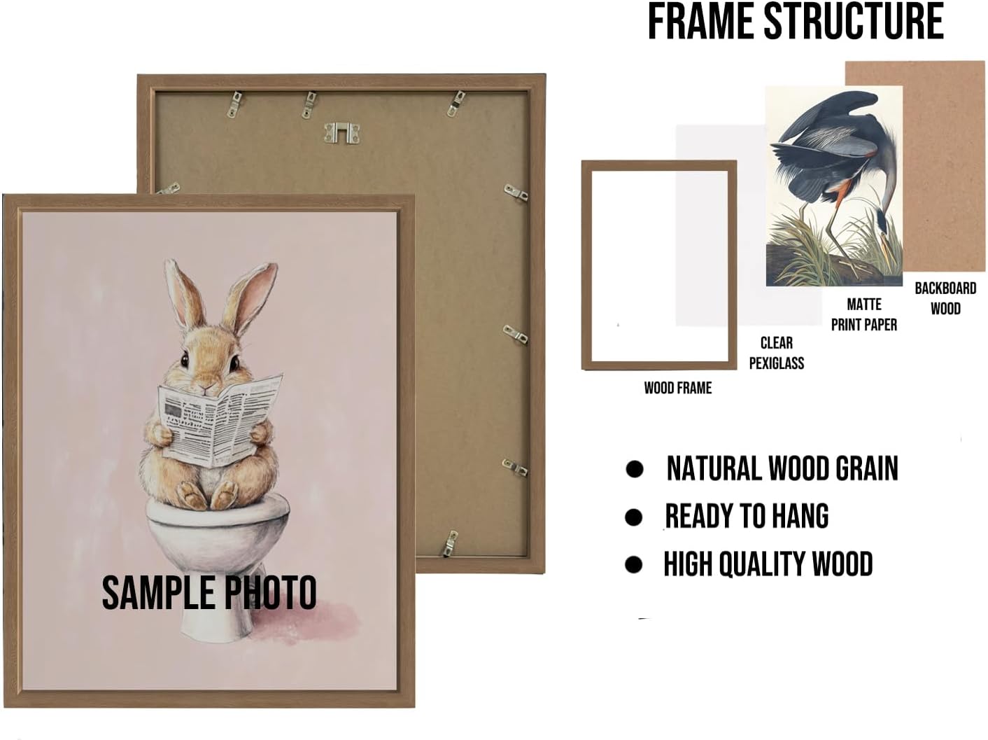 Wolf howling Poster Art Print, Halloween Scary Vintage Wall Art Academia Spooky Painting Decoration for Horror Prints, Gothic Posters Bedroom Decor 89 (Wolf howling, 8 x 10 inches, Wood Frame)