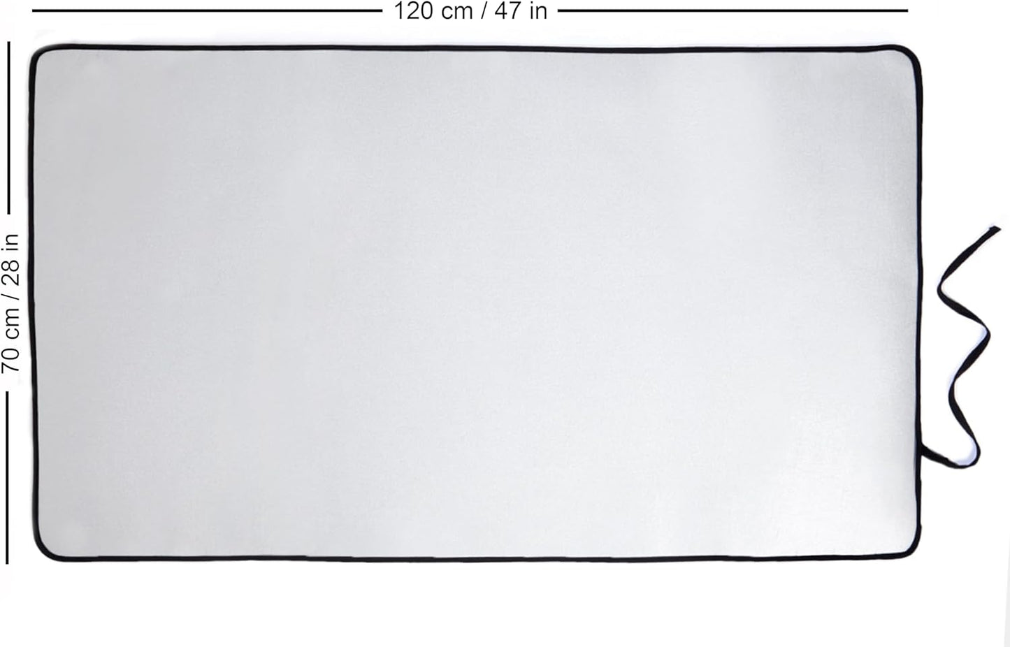 Encasa XO Ironing Mat/Pad - Metallic Silver (Large 48"x28") with 5mm Foam Padding & Silicone Iron Rest for Steam Pressing on Tabletop or Bed - Heat Reflective, Portable, Quilting