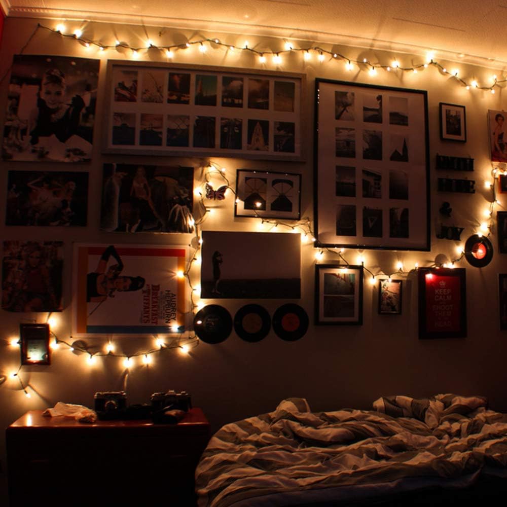 PhilzOps Clear Christmas Lights, 69.6ft 300Ct Warm White Incandescent Christmas String Lights, Connectable 120V UL Certified Indoor Xmas Tree Lights for Outdoor Wedding Party Decor, Green Wire