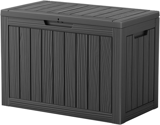 Vixzen 45 Gallon Resin Deck Box, Lockable Outdoor Storage Box for Patio Cushions Storage Furniture,Garden Tools, Pool Supplies, Weatherproof and UV Resistant
