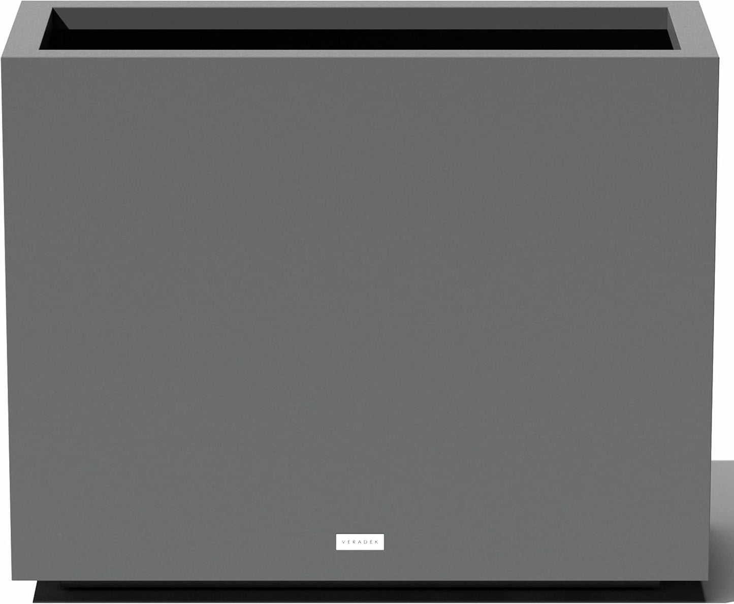 Veradek Block Series Span Plastic Planter - Tall Rectangular Planter for Indoor or Outdoor Patio/Porch, Gray, 24.25 in Height, 12 in Width, 30 in Length