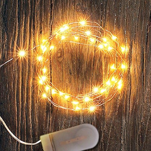OakHaomie 6 Pack LED Starry String Lights 30 Micro Starry LEDs on 10ft Copper Wire,Fairy Lights Battery Powered by CR2032 Included,for DIY Wedding Centerpiece Table Decorations (Warm White)