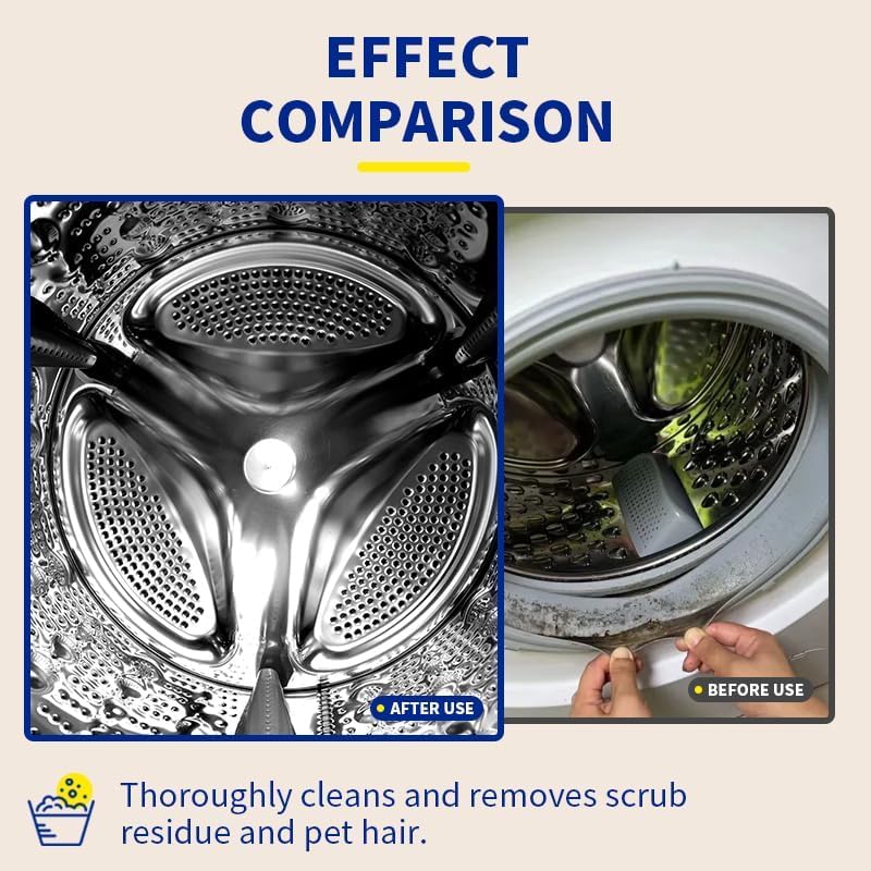 Washing Machine Cleaner Tablets - 24 Pack (12 Month Supply) | HE Compatible for Top & Front Load Washers | Pet-Safe Formula Eliminates Odors, Lint & Detergent Buildup