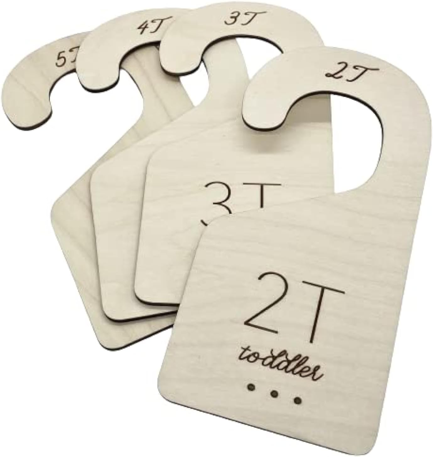 Loft Toddler Closet Dividers Durable Birch Kids Closet Organizer Timeless Etched Design for 2T-5T (Set of 4)