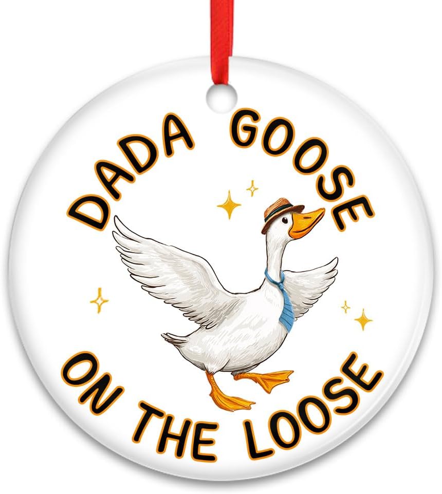 Dada Goose On The Loose Ornament – Funny for Dad, Goose Holiday Tree Decoration for Fathers