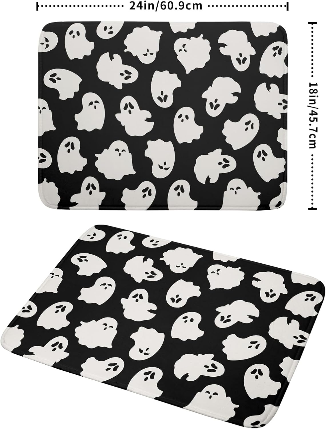 Halloween Dish Drying Mat for Kitchen Counter Cute Ghost Holiday Super Absorbent Reversible Microfiber Kitchen Countertop Protector Dishes Pad Large 18x24 inch