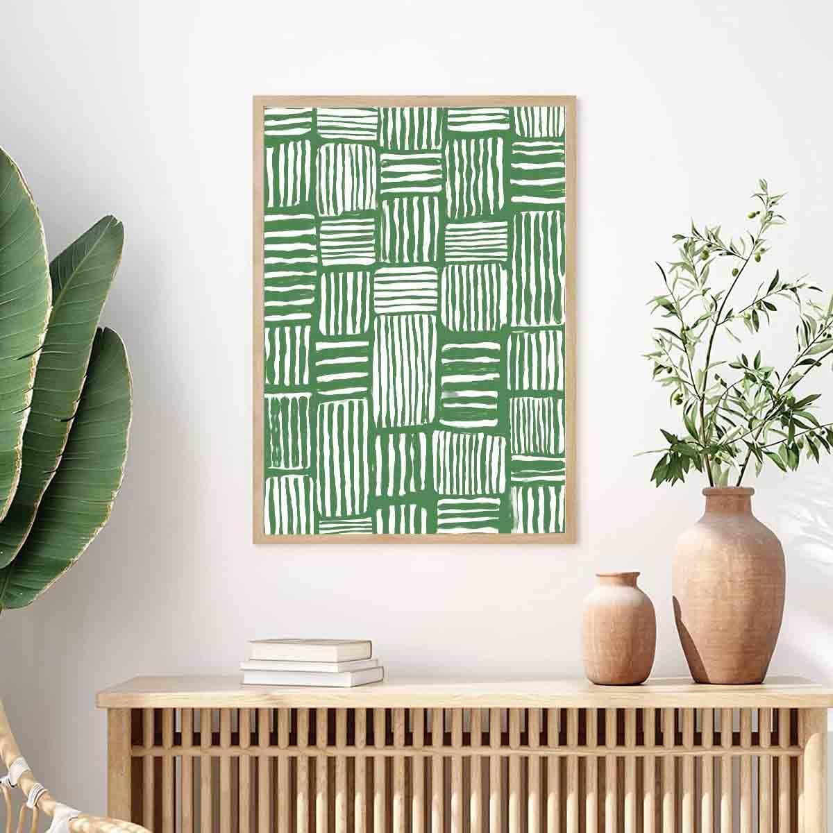 Green White Line Wall Art Abstract Lines Boho Minimalist Line Wall Art Mid Century Boho Print Sage Green Pictures Neutral Painting Abstract Modern Minimalist Living Room Decor 16x24inch No Frame