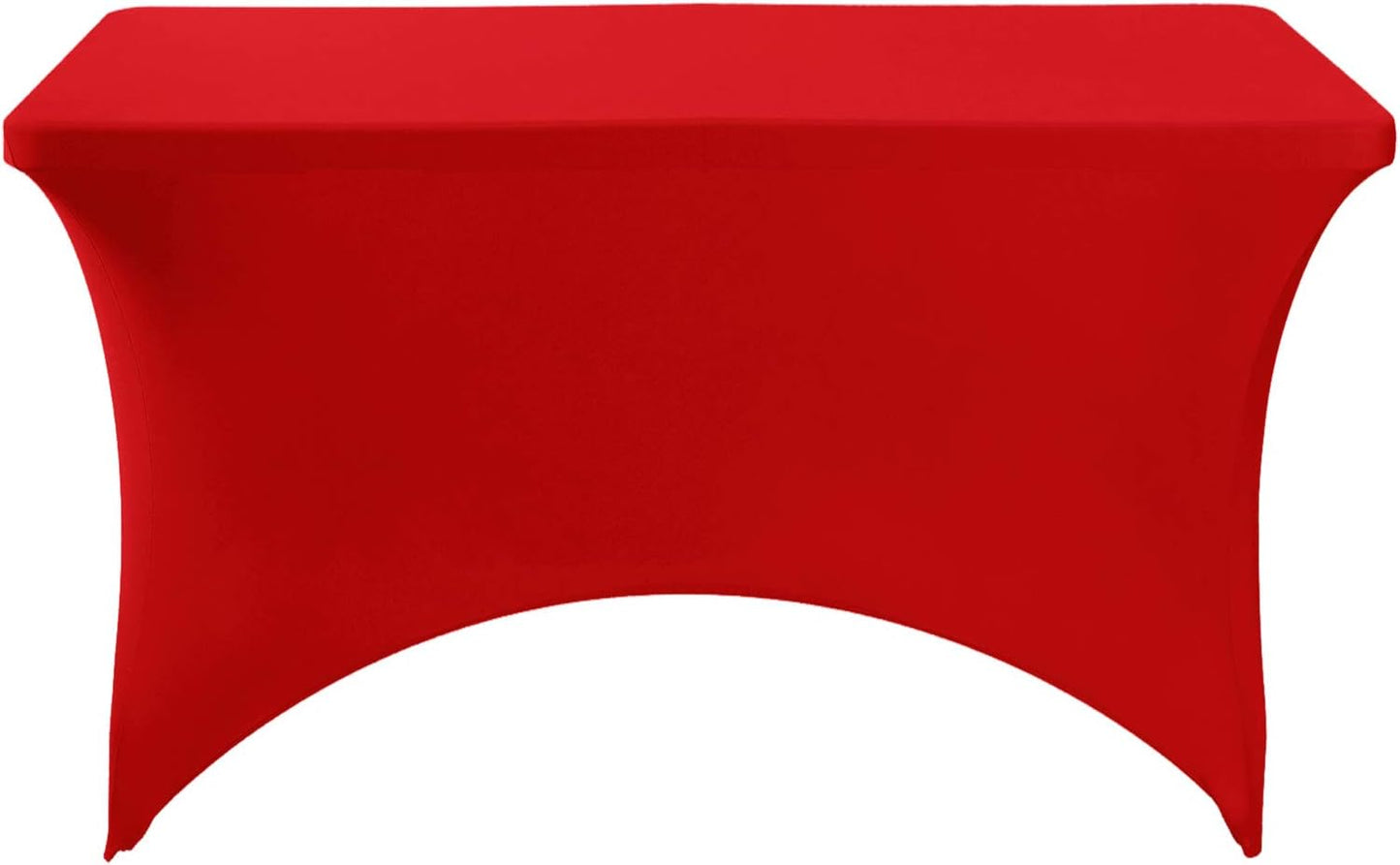Spandex Table Cover for 4FT or 6ft or 8ft Table Universal Fitted Stretch Tablecloth for Party, Banquet, Wedding and Events-Red