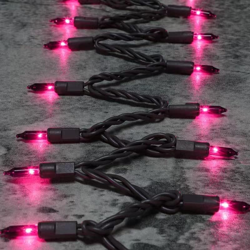 Brown Wire, Purple Incandescent Bulb 100 Mini String Lights for Indoor Halloween Tree Home Garland Birthday Wedding Party Festival Decoration