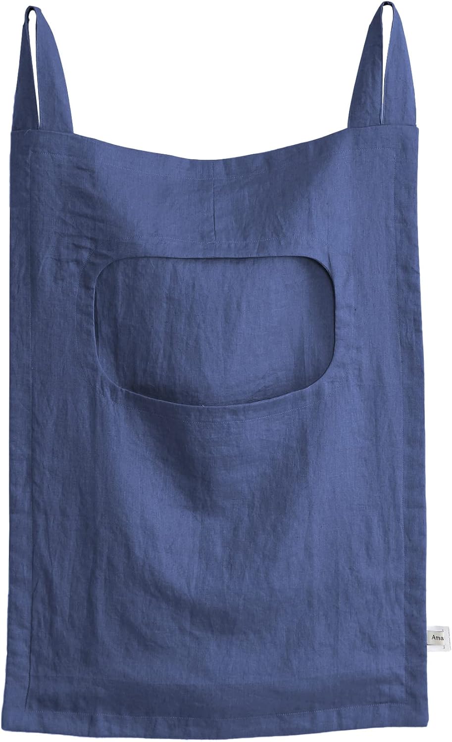 Amazhiyu 100% Linen Door Hanging Laundry Hamper Bag, 19x27 Inches (Navy)