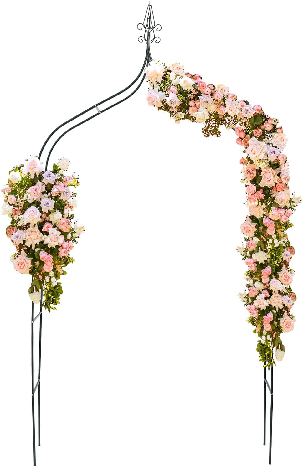 DOEWORKS Wedding Arch Stand, Party Show Backdrop Arch Frame, Garden Metal Arbor, 8'4'' High x 4'7'' Wide, Dark Green.