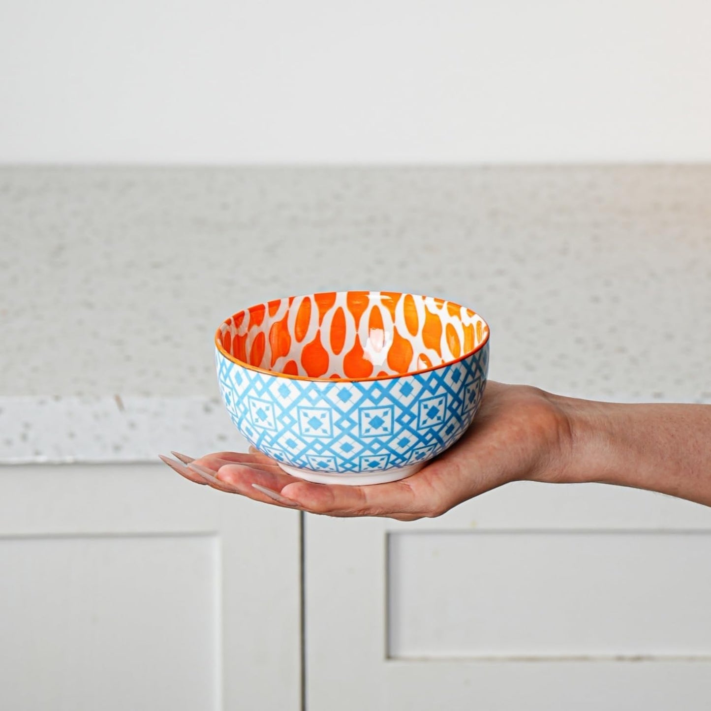 Ceramic Dessert Bowls Set - 11 Oz Porcelain Ice Cream Bowl for kitchen - 4.7 Inch Small Cereal Bowl for Salad, Fruits, Ramen - Microwave Dishwasher Safe - Set of 6 - Assorted Colors