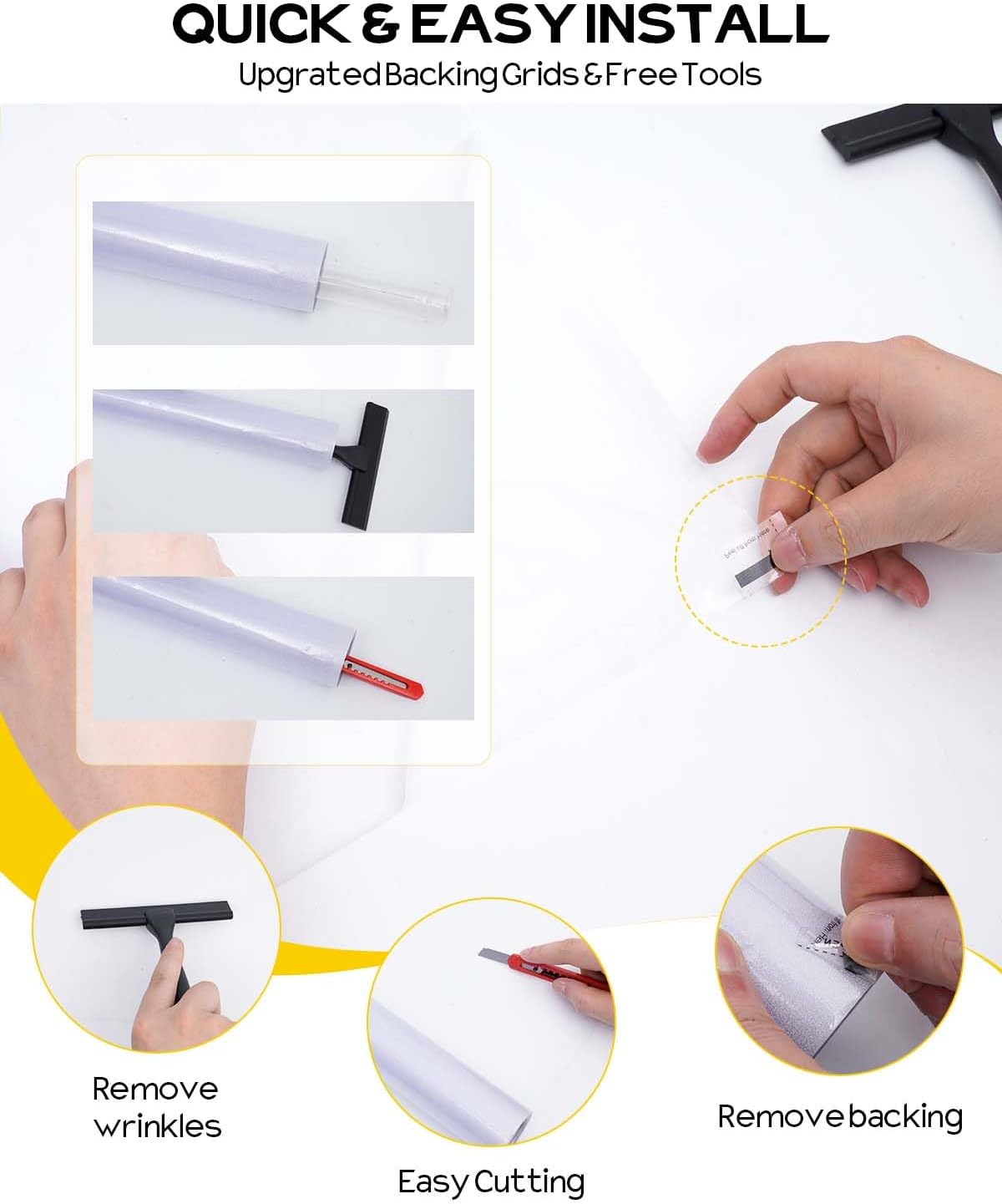 Window Privacy Film, Frosted Glass Window Film,for Glass Windows Cover, Static Cling, Removable, Reusable, Anti-UV, Anti-Glare, Heat Blocking (Pure, 17.5X78.7 Inch)