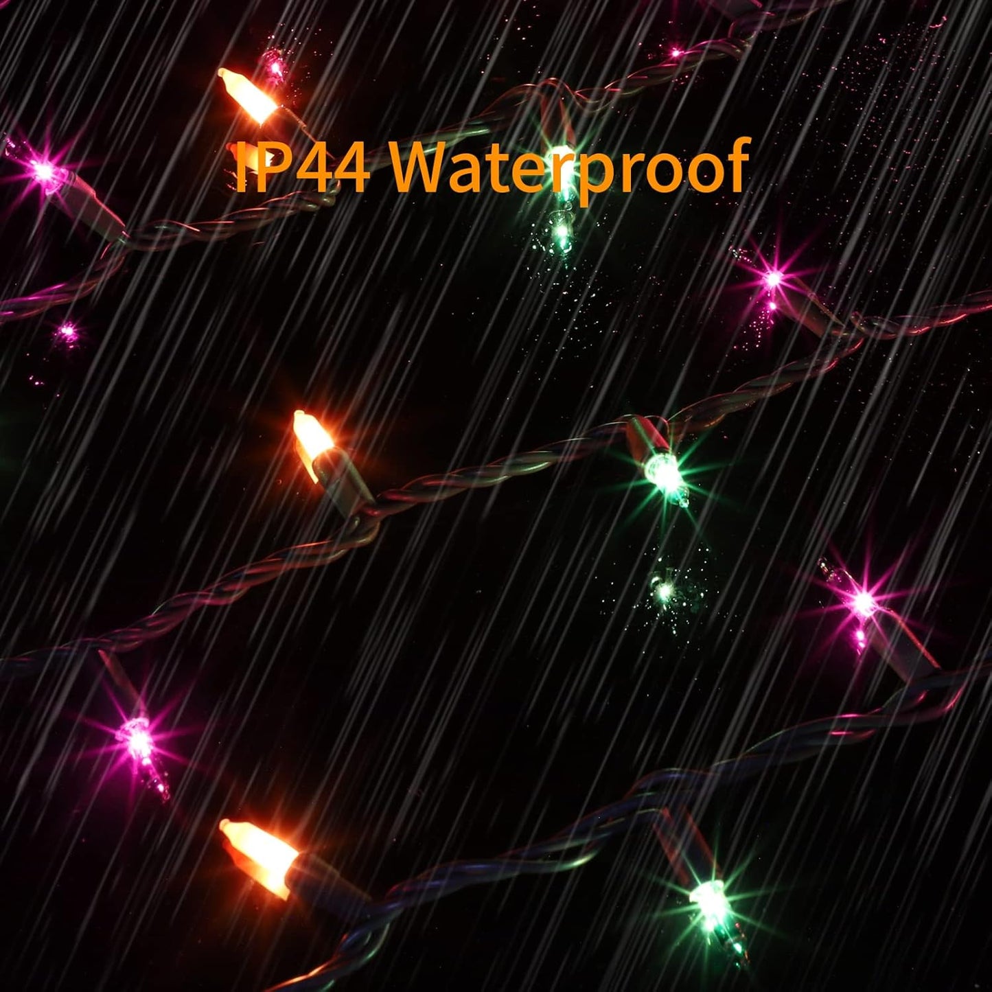 Brown Wire, Multicolor Incandescent Bulb 300 Mini String Lights for Indoor Halloween Tree Home Party Festival Decoration