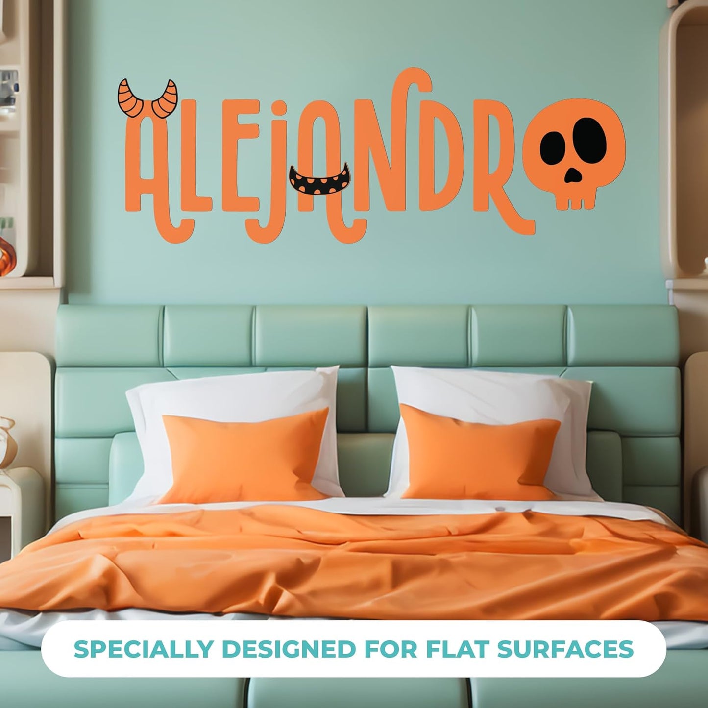 CRYPTONITE Custom Decal for Kids of Monster Stickers | Kid Stickers for Baby Room | Name Sticker for Bedroom Decor | Custom Sticker for Baby Nursery Decor I Multi-Size Options (E. Monster)