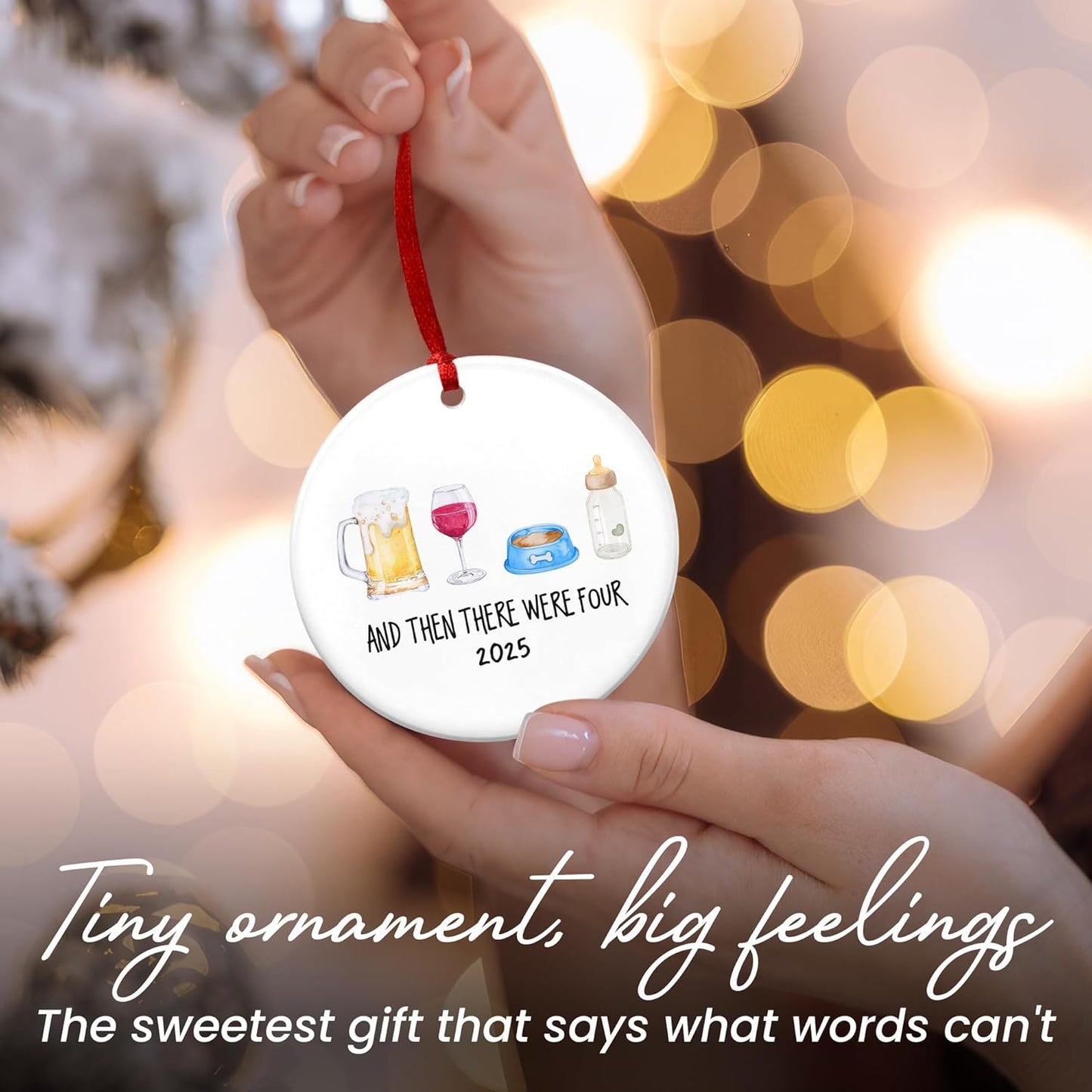 OASSIE New Mom Gifts for Women - Ceramic Christmas Ornaments 2025 - New Baby Gift Ideas, New Parents Gifts for Couples Dog Parents, Pregnancy Announcement, Baby Announcement Christmas Decorations