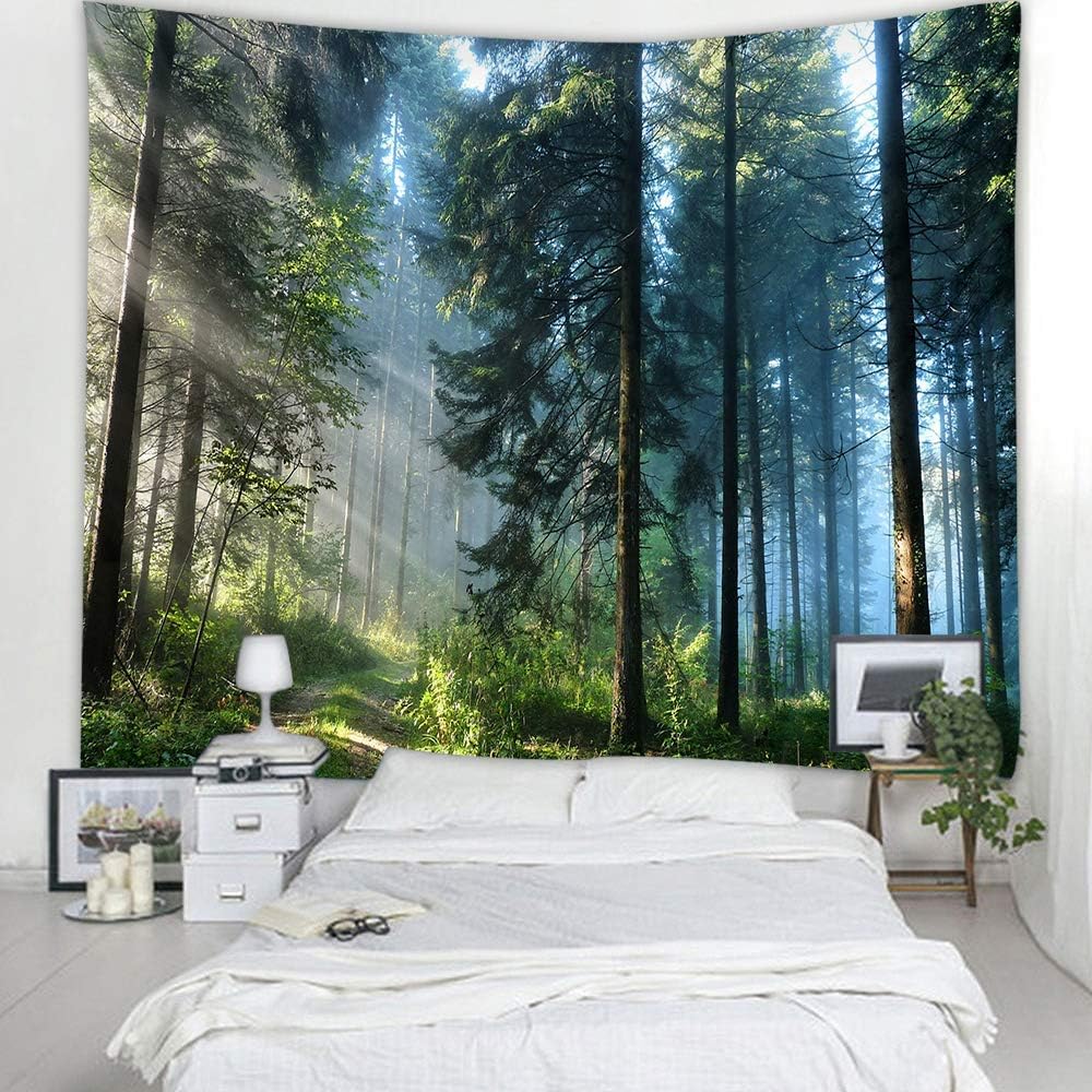Llamazing Forest Tapestry - Magic Tapestry Curtain for Living Room & Bedroom (Morning Forest, 90.5''L70.8''W) XL