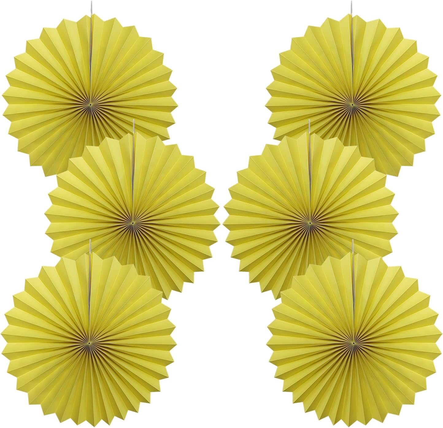 Yellow Party Decorations,Paper Decorations for Party,Lemon Decorations Party Paper Fans Bulk 16in,Anniversary Decorations for Party 30 Color DIY Set （Lemon Yellow）