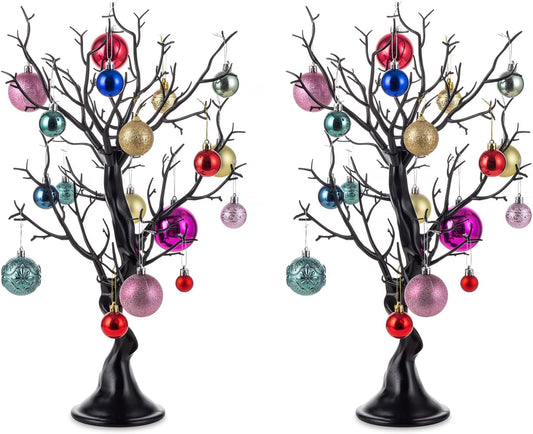 NUPTIO Black Halloween Tree Branch: Artificial 22.8 inch Tall Manzanita Tree Christmas Centerpiece Wedding Centerpieces for Tables - Decorative Ornament Display Tree for Decoration Weddings (2 Pc)