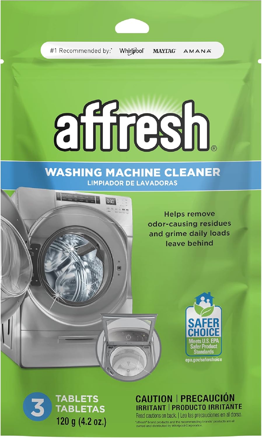Affresh Washing Machine Cleaner, Cleans Front Load and Top Load Washers, Including HE, 3 Tablets