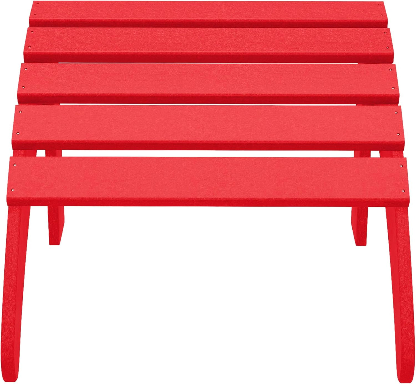 WestinTrends Outdoor Ottoman, Patio Adirondack Ottoman Foot Rest, All Weather Poly Lumber Folding Foot Stool for Adirondack Chair, Widely Used for Outside Porch Pool Lawn Backyard, Red