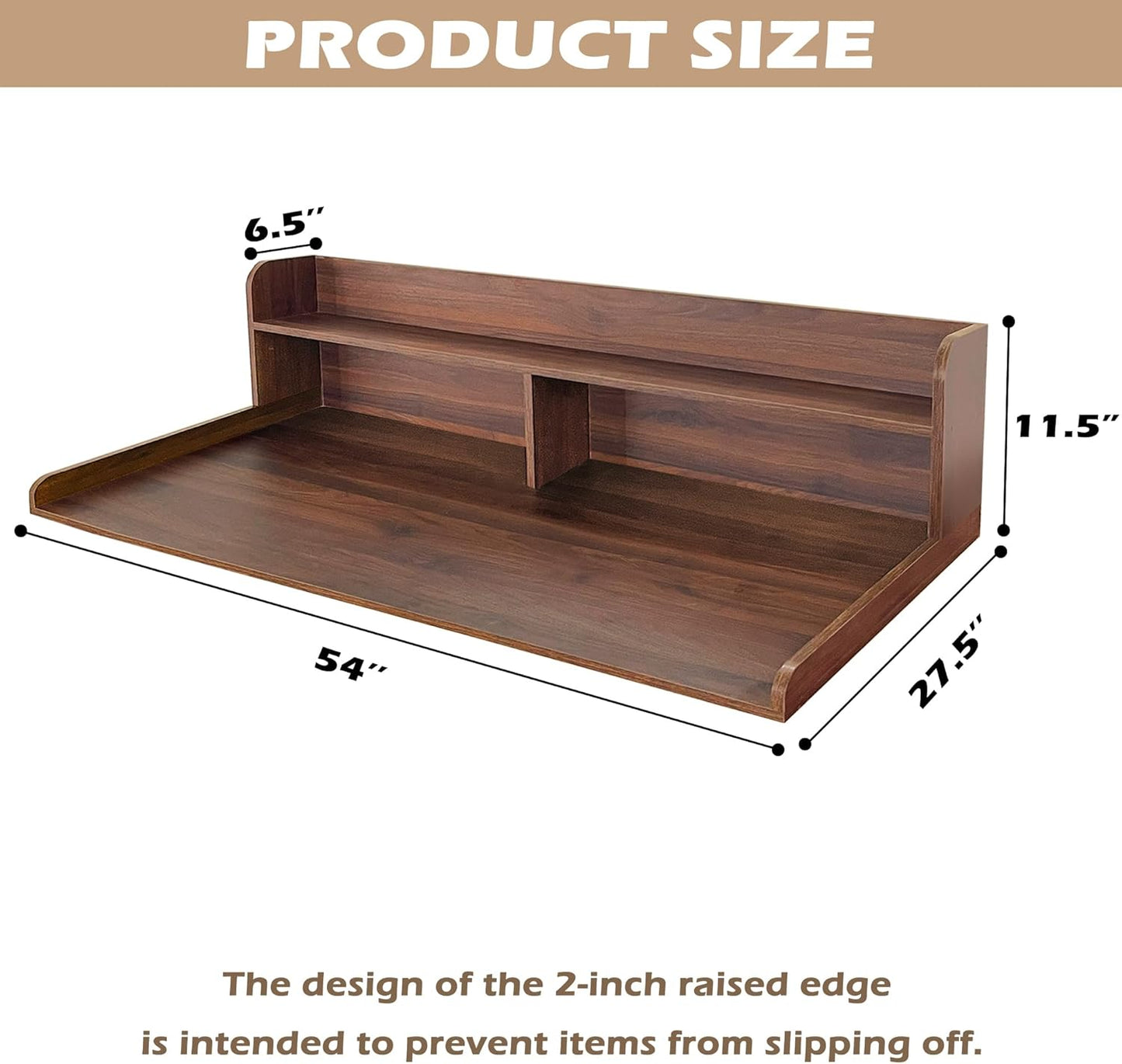 Royxen Laundry Countertop with 2-Tier Shelf Universal Fit, Washer and Dryer Countertop with Storage Space, Shelf Height 11.5 Inches, Walnut Color