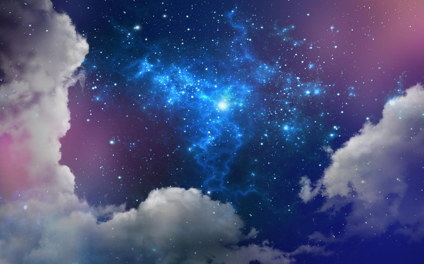 Galaxy Starry Cloud Wallpaper for Ceiling Purple Starry Sky Wall Mural Living Room Bedroom（Not Peel n' Stick）