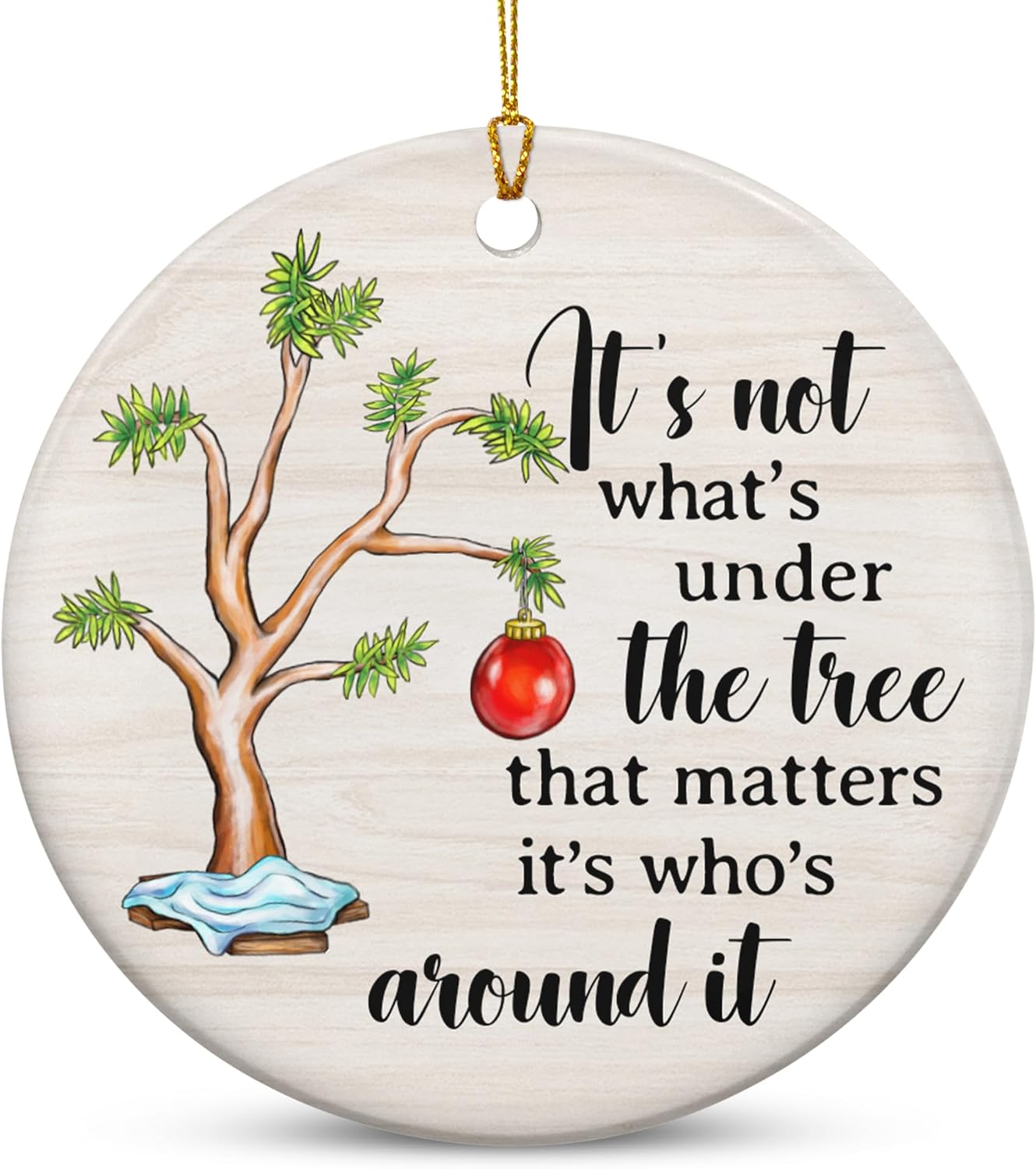 TEEZWONDER Gifts for Women Men - Ceramic Christmas Ornaments 2025 for Tree Decorations - Inspirational Mom Dad Gifts for Sister Brother Grandma Grandpa, Friend Gift Ideas