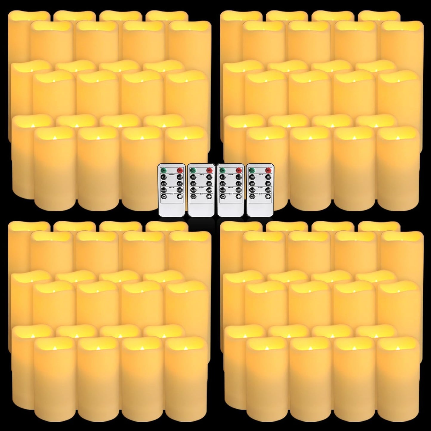 96-Pack LED Flameless Candles with Remote Control - Perfect for Home, Parties, and Special Occasions - Create a Magical Ambiance Effortlessly(Three Sizes)