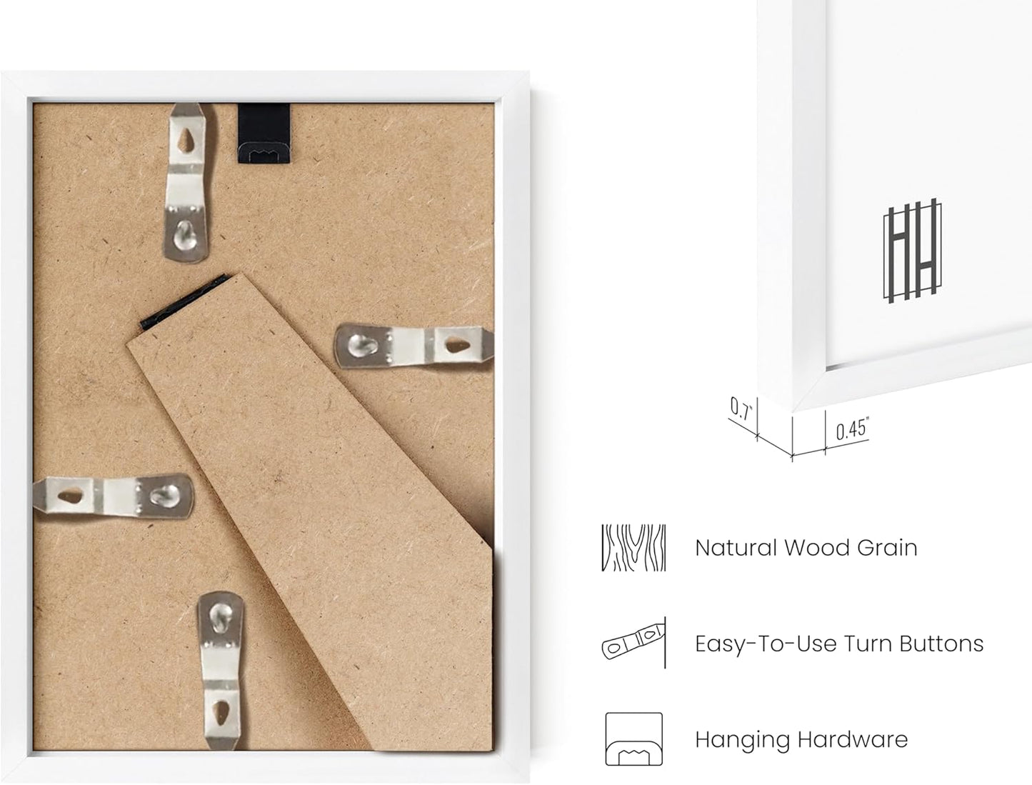 HAUS AND HUES Standalone White Aluminum Frame Set of 1-5x7
