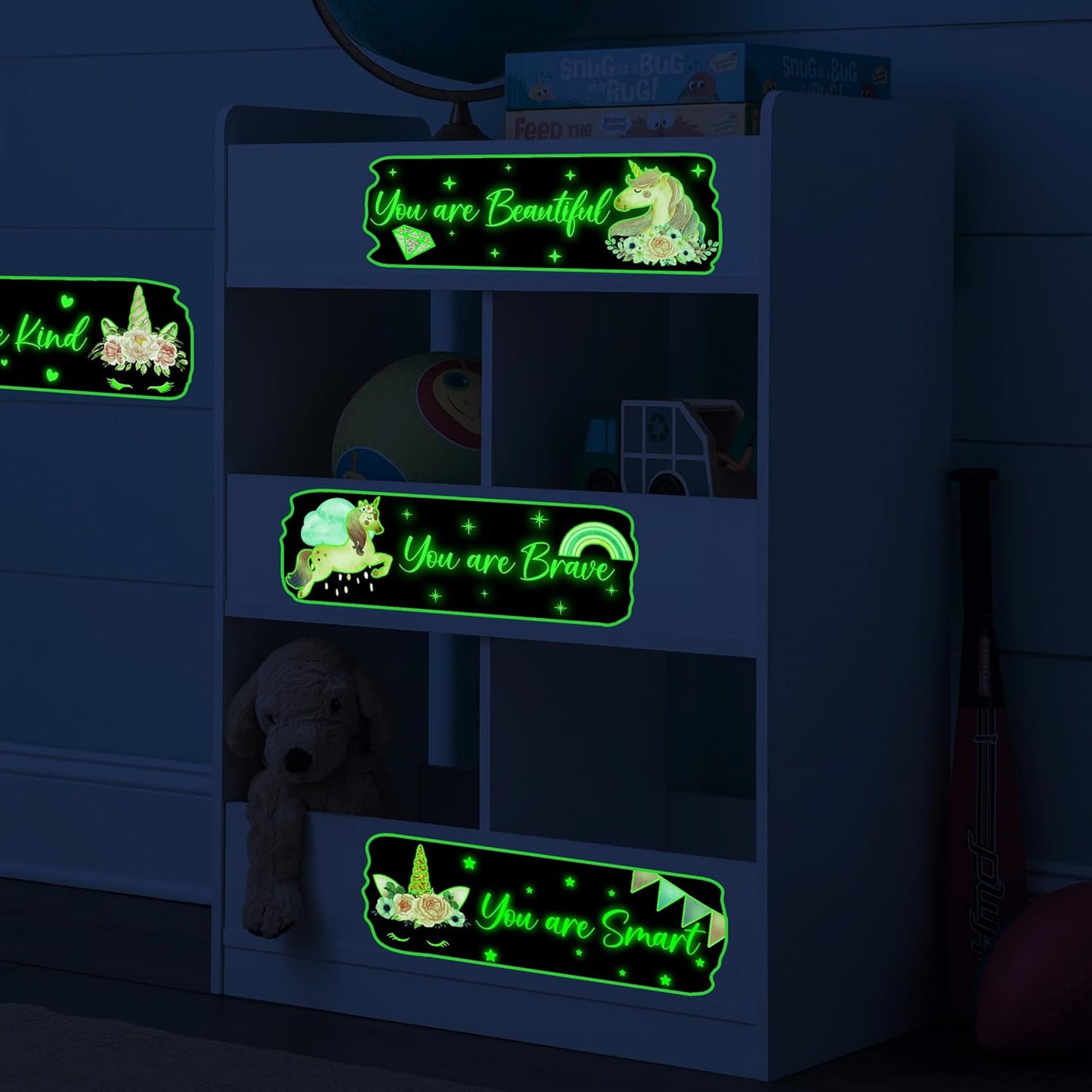 Glow in The Dark Stars Unicorn Wall Decals, Glowing Motivational Wall Art Inspirational Sticker, Peel and Stick Wall Decal for Girl's Room