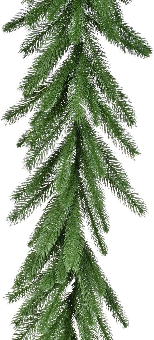 Fraser Hill Farm 9-Ft. Green Fir Garland, No Lights | Festive Christmas Holiday Decor for Fireplace Mantel, Stairway, Console Table | FFGF108GL-0GR