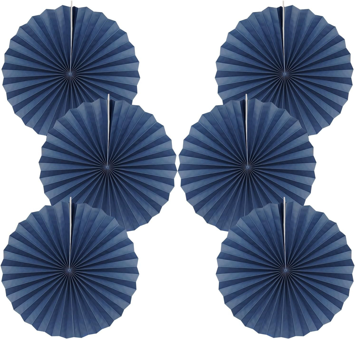 Blue Party Decorations,Blueberry Party Decorations Decorations Party Paper Fans Bulk 16in,Graduation Decoration Classroom Decor, Western Themed Party Decorations 30 Color DIY Set （Deep Blue）