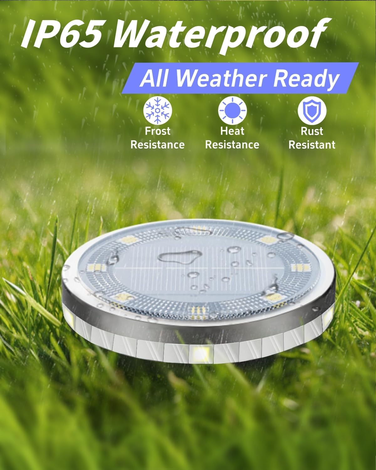 Solar Ground Lights Outdoor 26 Pack Waterproof, Upgraded Solar Garden Lights with 4 Side Light, Stainless Steel Solar Powered Disc Landscape Light for Walkway Pathway Lawn Yard Patio Deck-Cool White