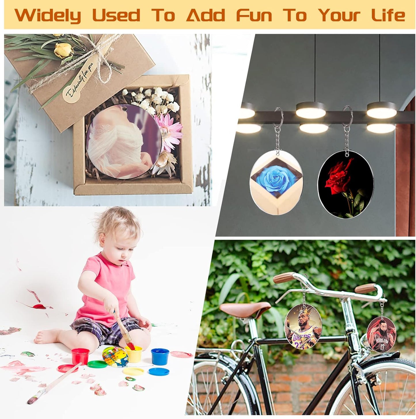 50 Pieces Clear Acrylic Circle Keychains Tags 2.5"/63.5 mmx1.5 mm Thicker Acrylic Discs with Holes,for Hanging Keychain and DIY Craft Painting Projects