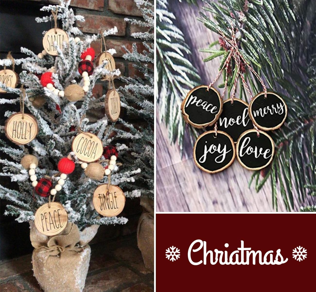 30 Pcs Wooden Discs for Crafts，3.1''-3.5'' Wood Circles for Crafts, Wood Slices for Painting DIY Christmas Ornaments Party Wall Home Wedding Decor