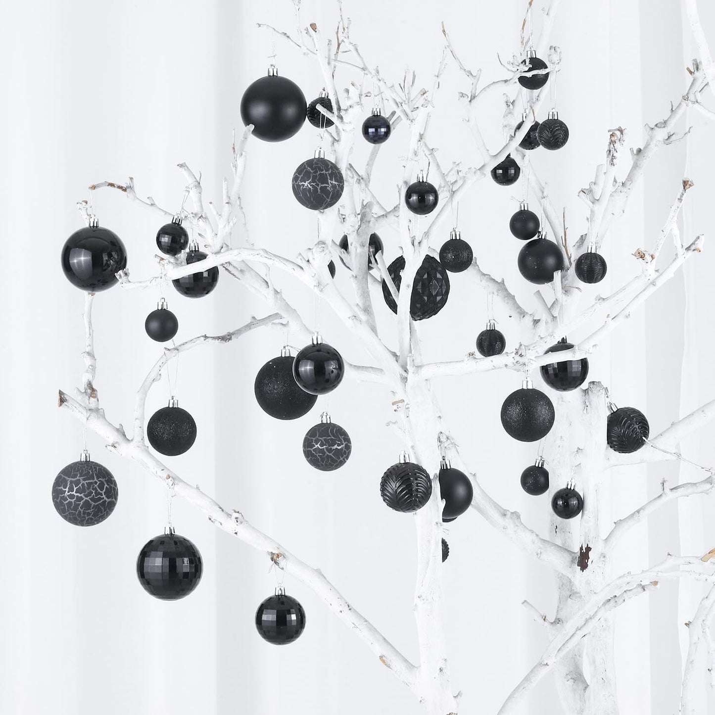 LANGXUN 36pcs Black Christmas Tree Decorations Balls, Bolas De Navidad, 2025 Christmas Decor, Indoor Outdoor Shatterproof Christmas Ornaments, Xmars Party Wedding Suppiles