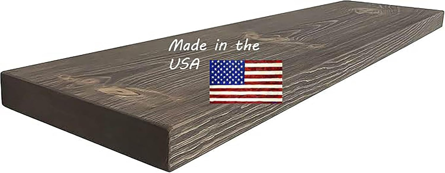 joelsantiques 36 Inch Wooden Floating Shelves for Wall - 36x12x2 in - Made of Natural Wood - Long Heavy Duty Rustic Wall Shelves for Bedroom - Perfect for Living Room, Kitchen - Gray, Grey