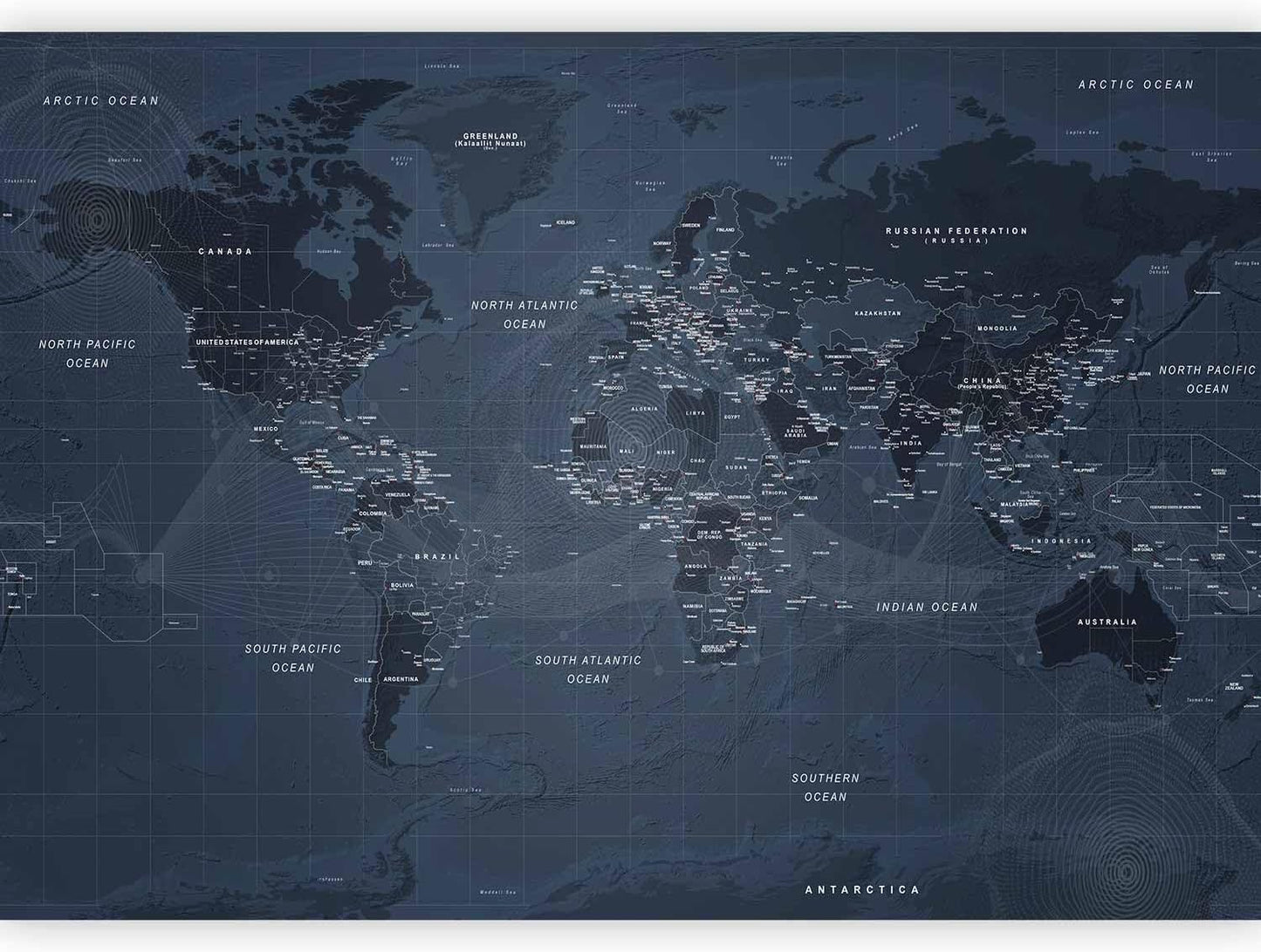 artgeist Wall Mural World Map 193x138 in - XXL Peel and Stick Self-Adhesive Wallpaper Removable Large Sticker Foil Wall Decor Print Picture Image Design Map of The World k-A-0123-a-a