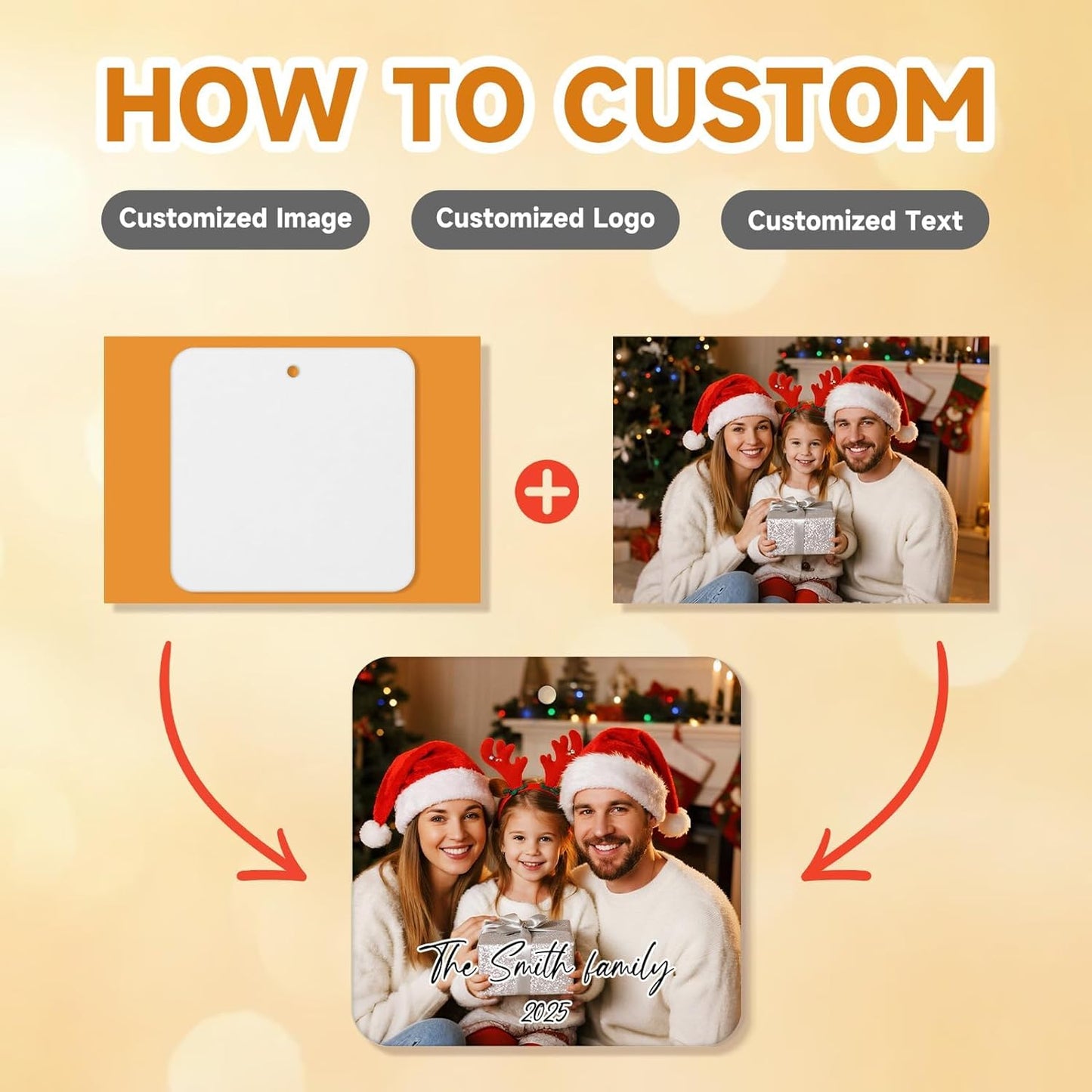 Personalized Christmas Ornaments 2025, Custom Air Fresheners with Picture, Personalized Air Freshener Ornaments Keepsake Gift for Christmas Tree Decorations, Baby Shower, Engagement, Wedding, Birthday