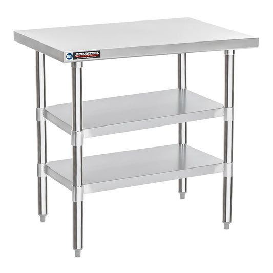 DuraSteel Food Prep Stainless Steel Table - 24 x 36 Inch Commercial Metal Workbench with Adjustable Under Shelf - NSF Certified - for Restaurant, Warehouse, Home, Kitchen, Garage